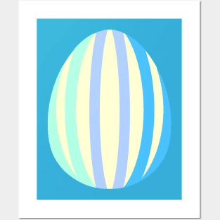 Easter egg yellow vertical bowed lines Posters and Art